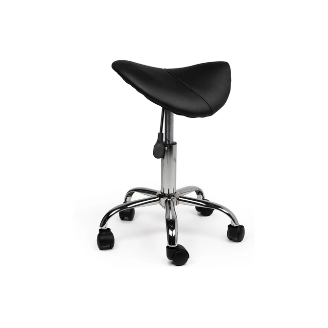 Zadelkruk Office laag harde wielen zw
