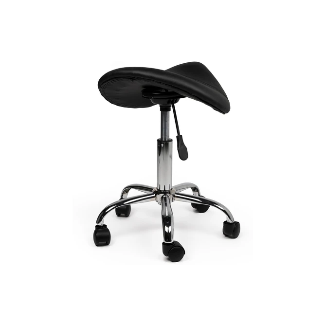 Zadelkruk Office laag harde wielen zw