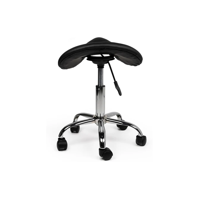 Zadelkruk Office laag harde wielen zw