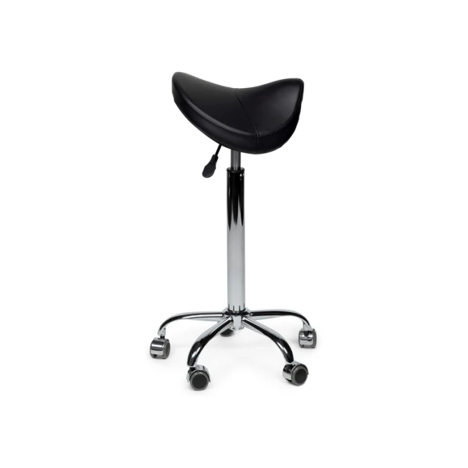 Zadelkruk Office Premium hoog zonder voetring harde wielen zw