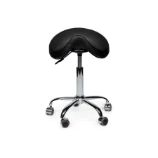 Zadelkruk Office Premium laag zonder voetring harde wielen zw