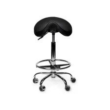 Zadelkruk Office Premium standaard met voetring harde wielen zw