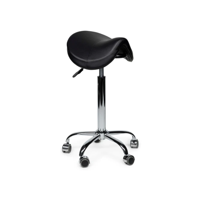Zadelkruk Office Premium standaard zonder voetring harde wielen zw