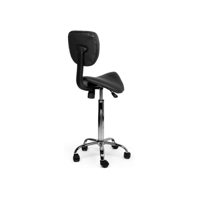 Zadelkruk Office rugleuning hoog harde wielen zw