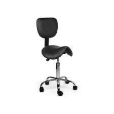 Zadelkruk Office rugleuning laag harde wielen zw