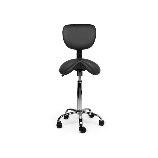 Zadelkruk Office rugleuning medium harde wielen zw