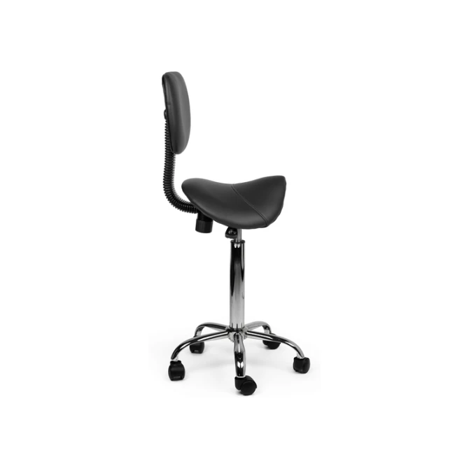Zadelkruk Office rugleuning medium harde wielen zw