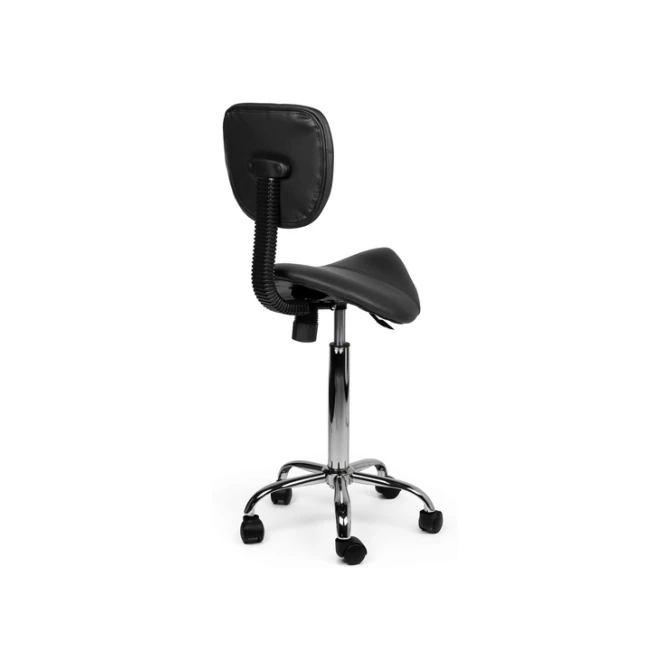 Zadelkruk Office rugleuning medium harde wielen zw