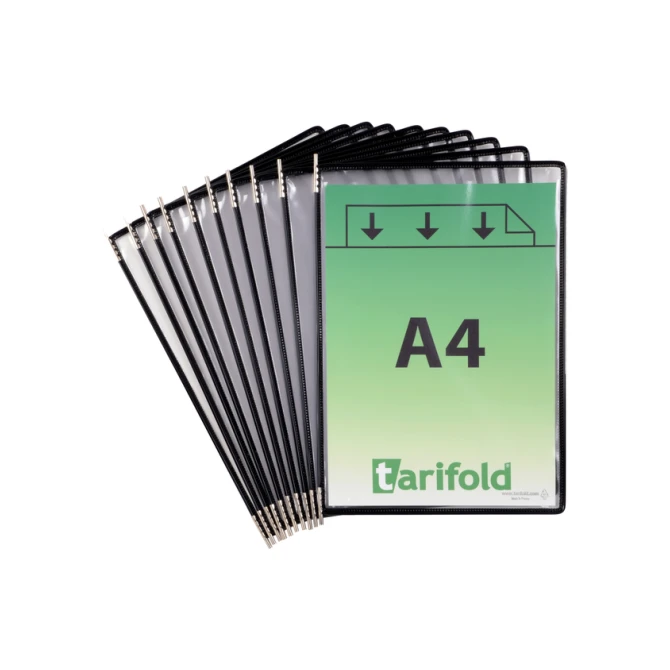 Zichtpaneel Tarifold A4 verticaal zwart 10 stuks