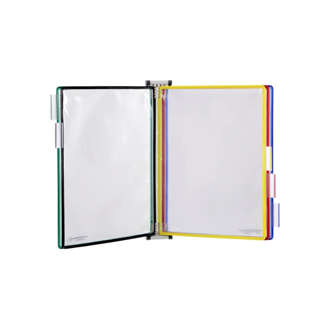 Zichtpanelensysteem wand Tarifold metaal A4 met 5-tassen assorti