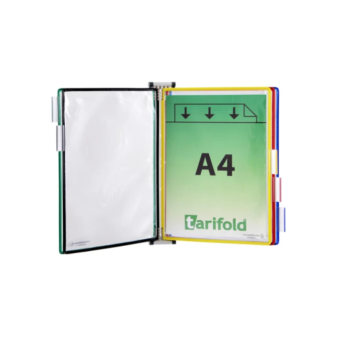Zichtpanelensysteem wand Tarifold metaal A4 met 5-tassen assorti
