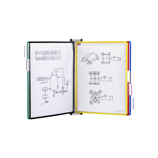 Zichtpanelensysteem wand Tarifold metaal A4 met 5-tassen assorti