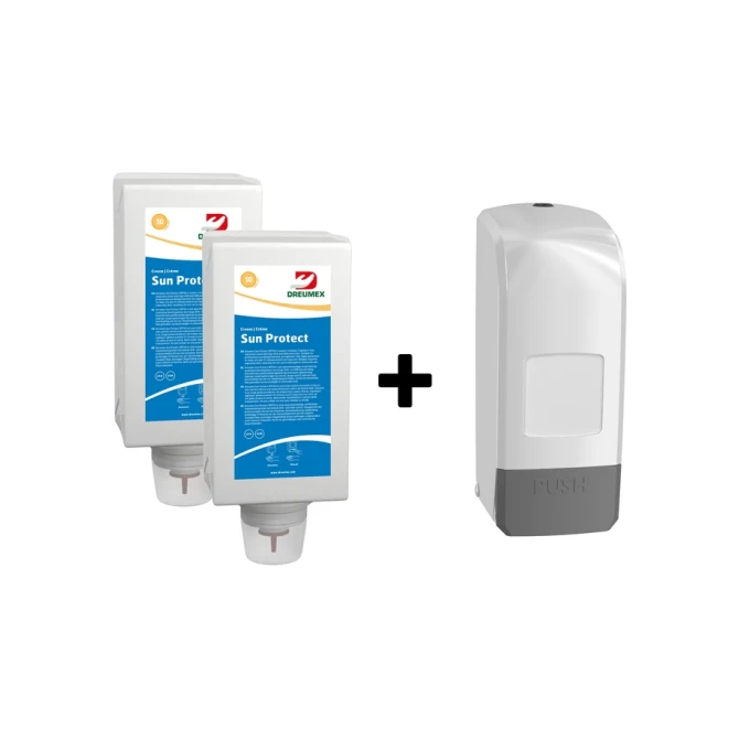 Zonnebrandcrèmedispenser Dreumex Sun Protect startpakket wit