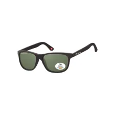 Zonnebril Montana met groen G15 gepolariseerd glas mat zwart