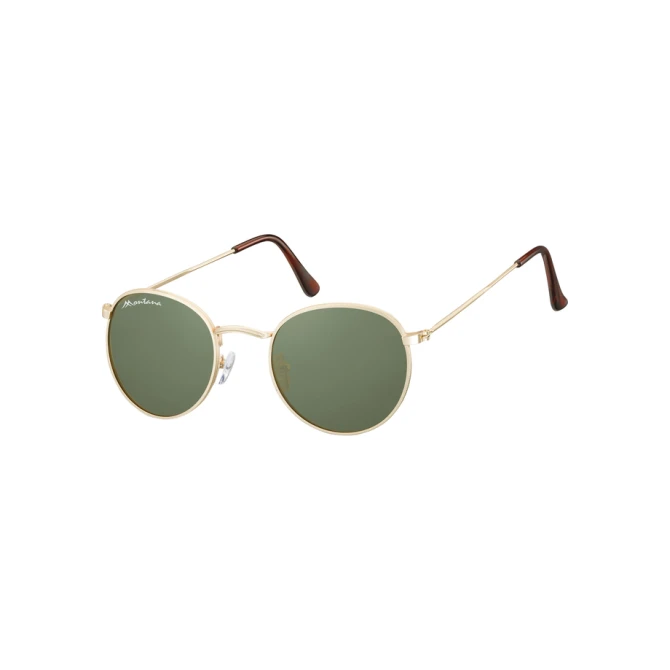 Zonnebril Montana met groen G15 glas mat goud