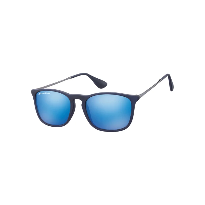 Zonnebril Montana met Revo blauw glas en metalen pootje blauw