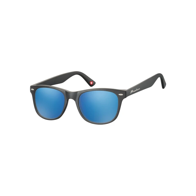 Zonnebril Montana met Revo blauw glas zwart