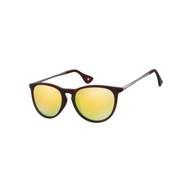 Zonnebril Montana met Revo goud glas en metalen pootje mat turtle