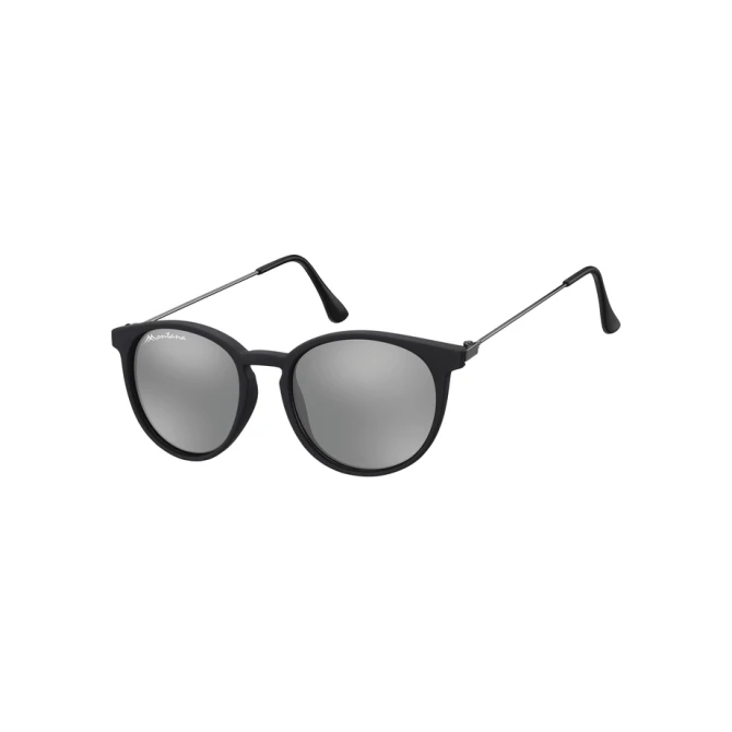 Zonnebril Montana met Revo rond spiegelglas mat zwart