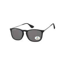 Zonnebril Montana met smoke gepolariseerd glas en metalen pootje zwart