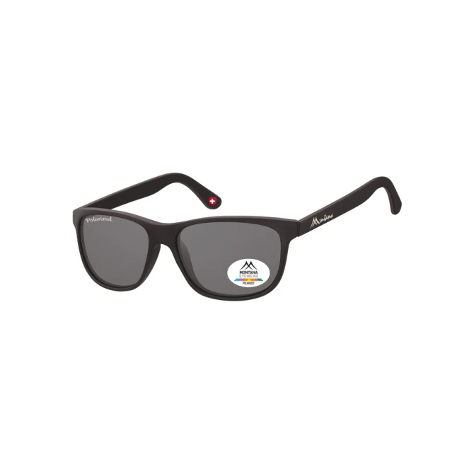 Zonnebril Montana met smoke gepolariseerd glas mat zwart