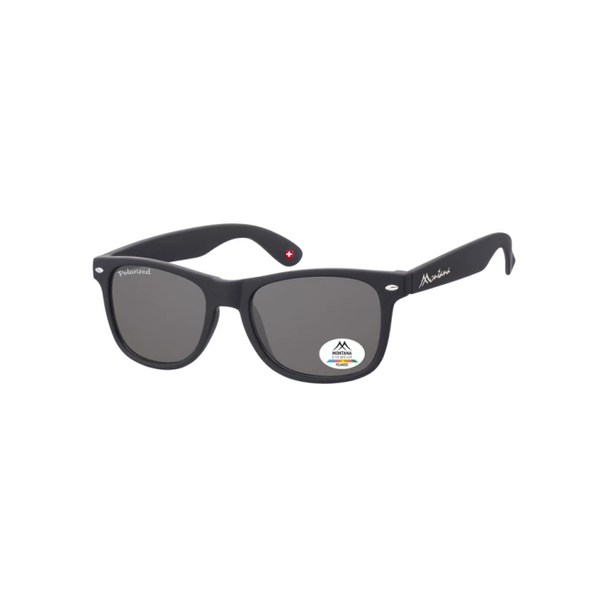 Zonnebril Montana met smoke gepolariseerd glas zwart