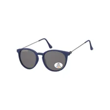 Zonnebril Montana met smoke gepolariseerd rond glas en metalen pootje blauw