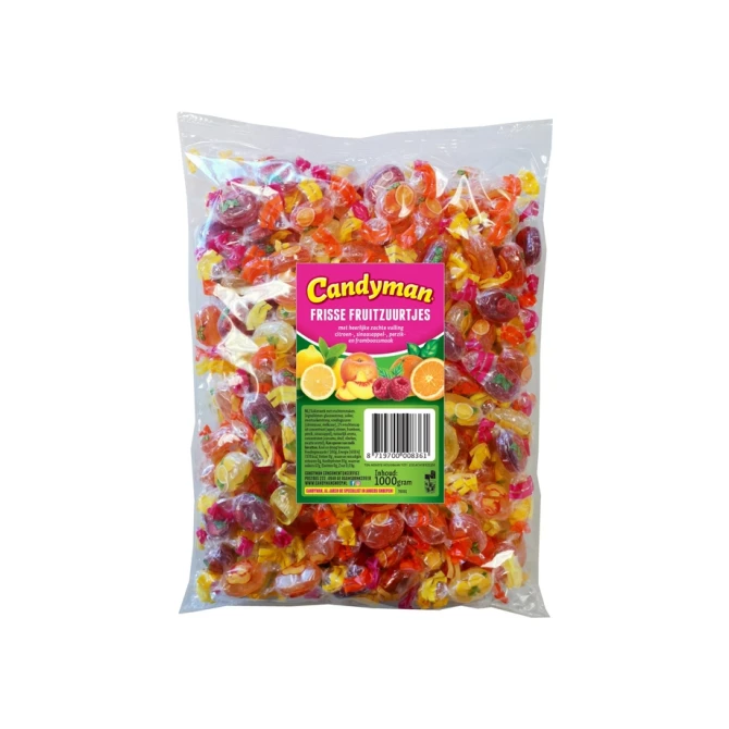Zuurtjes Candyman frisse fruit zak 1 kilogram
